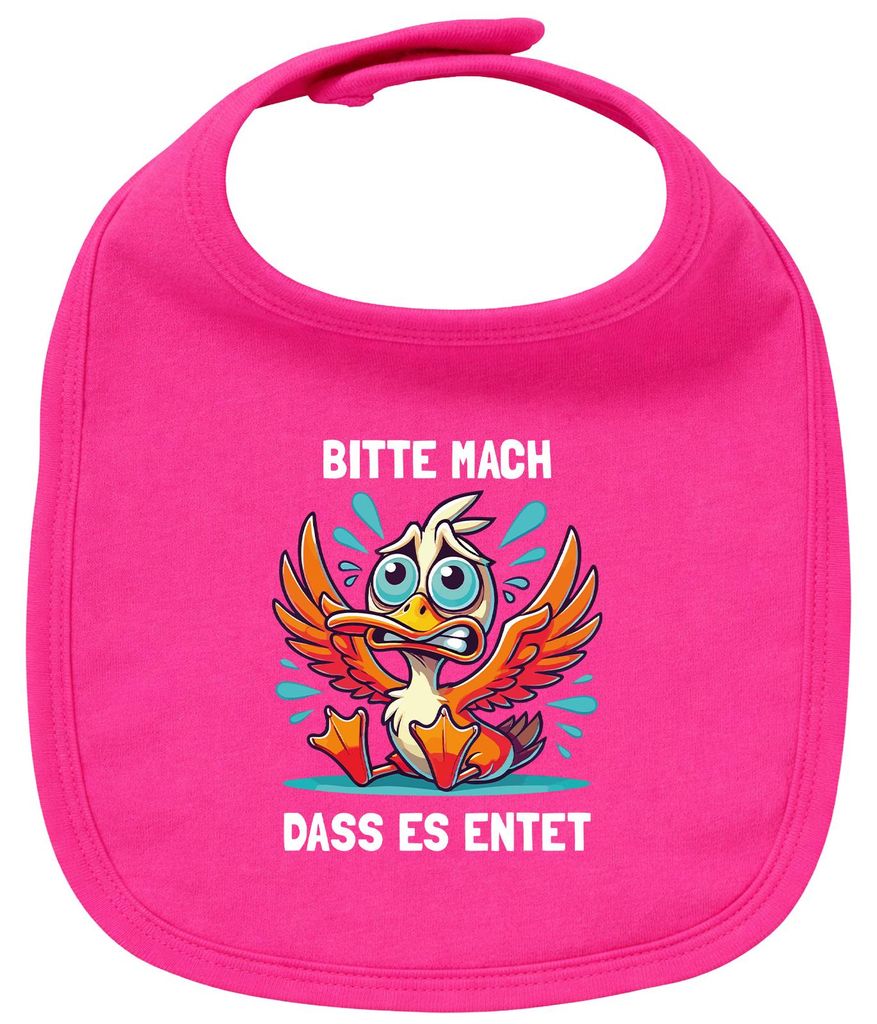 Huuraa Baby Lätzchen Bitte mach dass es entet Ente Meme Cherry Pink Klettverschluss Baumwolle Latz Geschenkidee