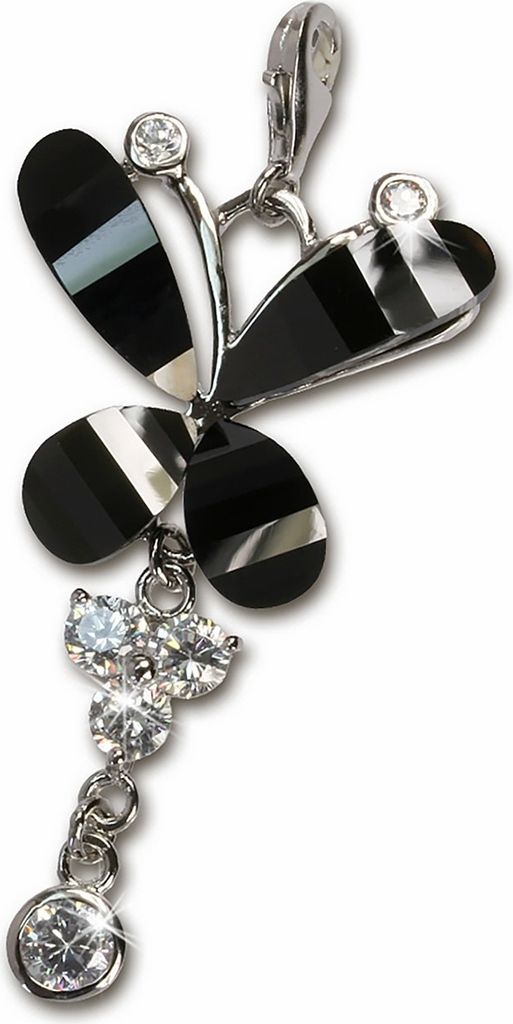 SilberDream Charm Anhänger Schmetterling schwarz Zirkonia Echt Silber FC4111S