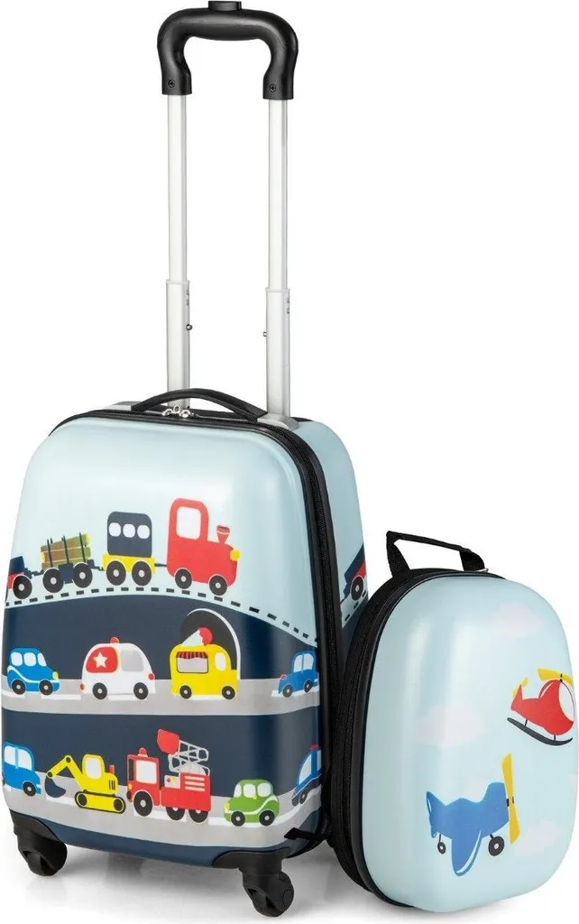 Valise rigide bleue 2 pièces anti-choc pour protéger vos bagages à roulettes