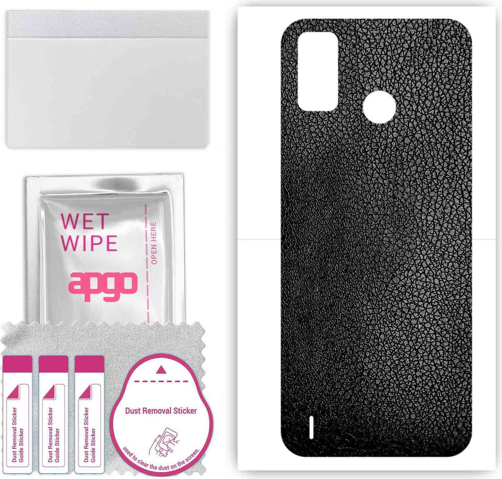 apgo Rückseite Schutzfolie, Skin, kompatibel mit Tecno Spark 6 Go, Hinten Displayschutzfolie aus Vinylfolie, kratzfest, einfache Montage - Schwarz...