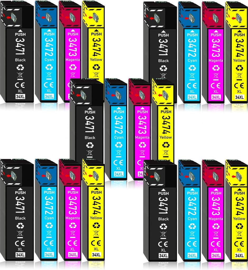 20er Pack Druckerpatronen 34 34XL kompatibel mit Epson WF-3720