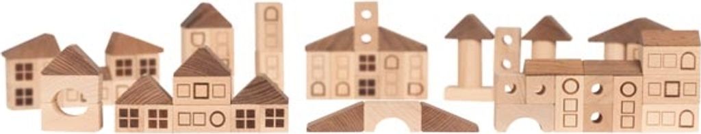 goki 58565 Bausteine Stadt, goki nature Holz, 70 Teile, natur (1 Set)