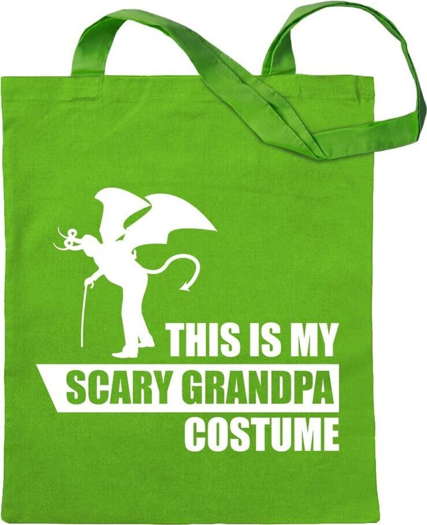 Kiwistar - Baumwolltasche - hellgrün - My Scary Grandpa Costume - Tragetasche Stoffbeutel Umhängetasche Langer Henkel