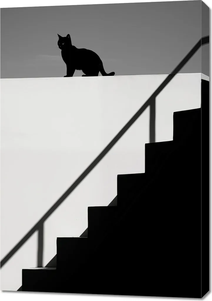 Quadro Minimalista Silhouette e Simmetria 70x100 per Interni di Classe