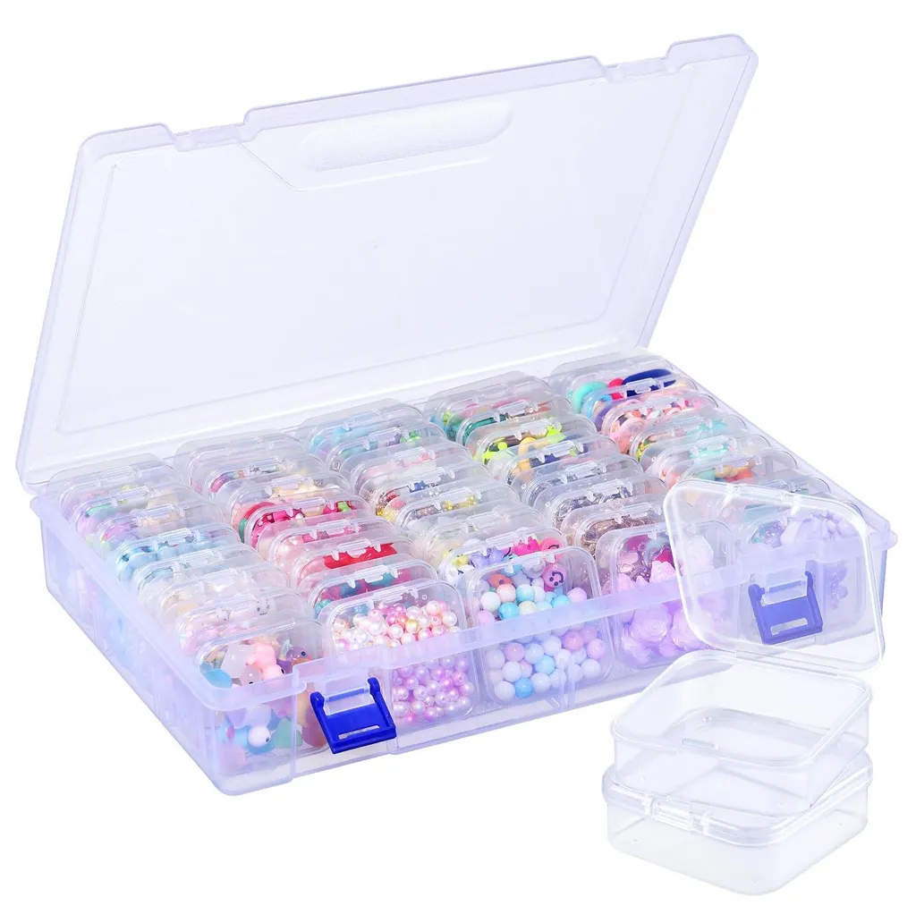 Lot de 40 Mini Boîtes de Tri Transparentes pour Bijoux et Accessoires