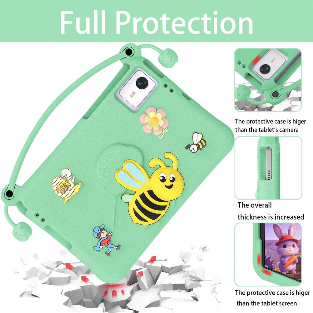 Stoßfeste Tablet-Hülle mit Ständer und Tragegriff, strapazierfähige, waschbare EVA-Schaumstoff-Schutzhülle für Kinder, passend für Lenovo, R...