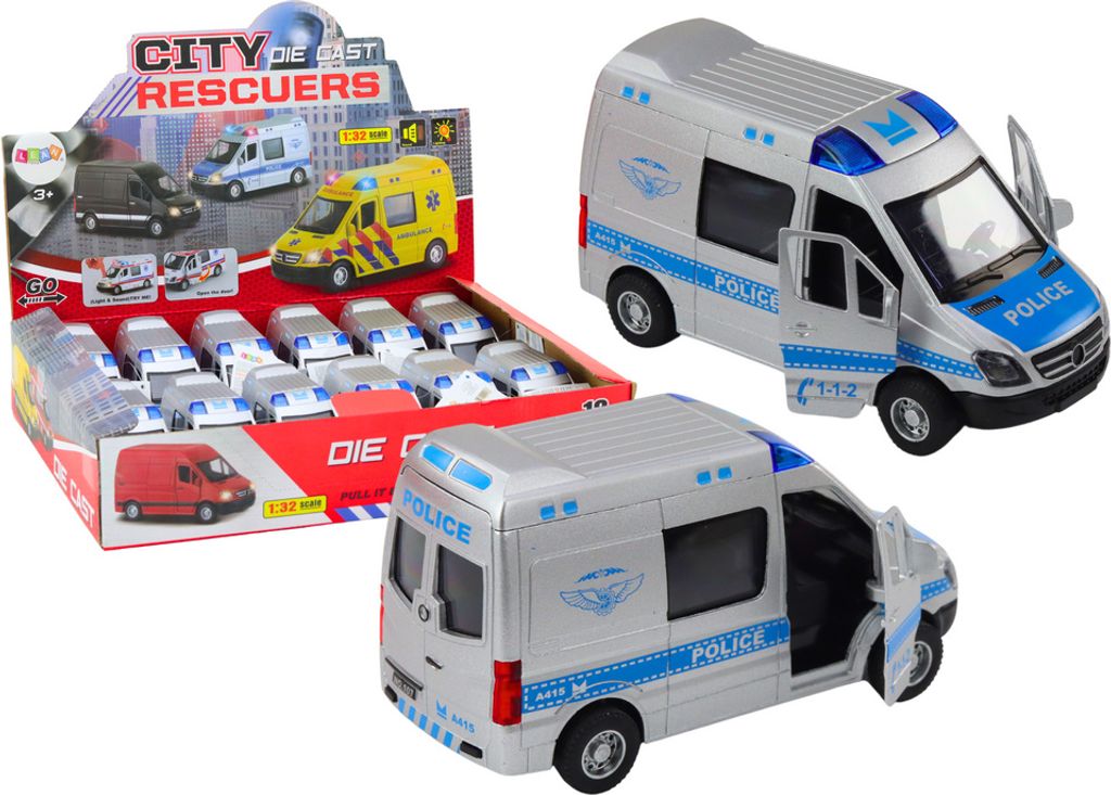 Leantoys Auto Policyjne 1:32 Otwierane Drzwi ?wiat?a D?wi?ki Nap?d