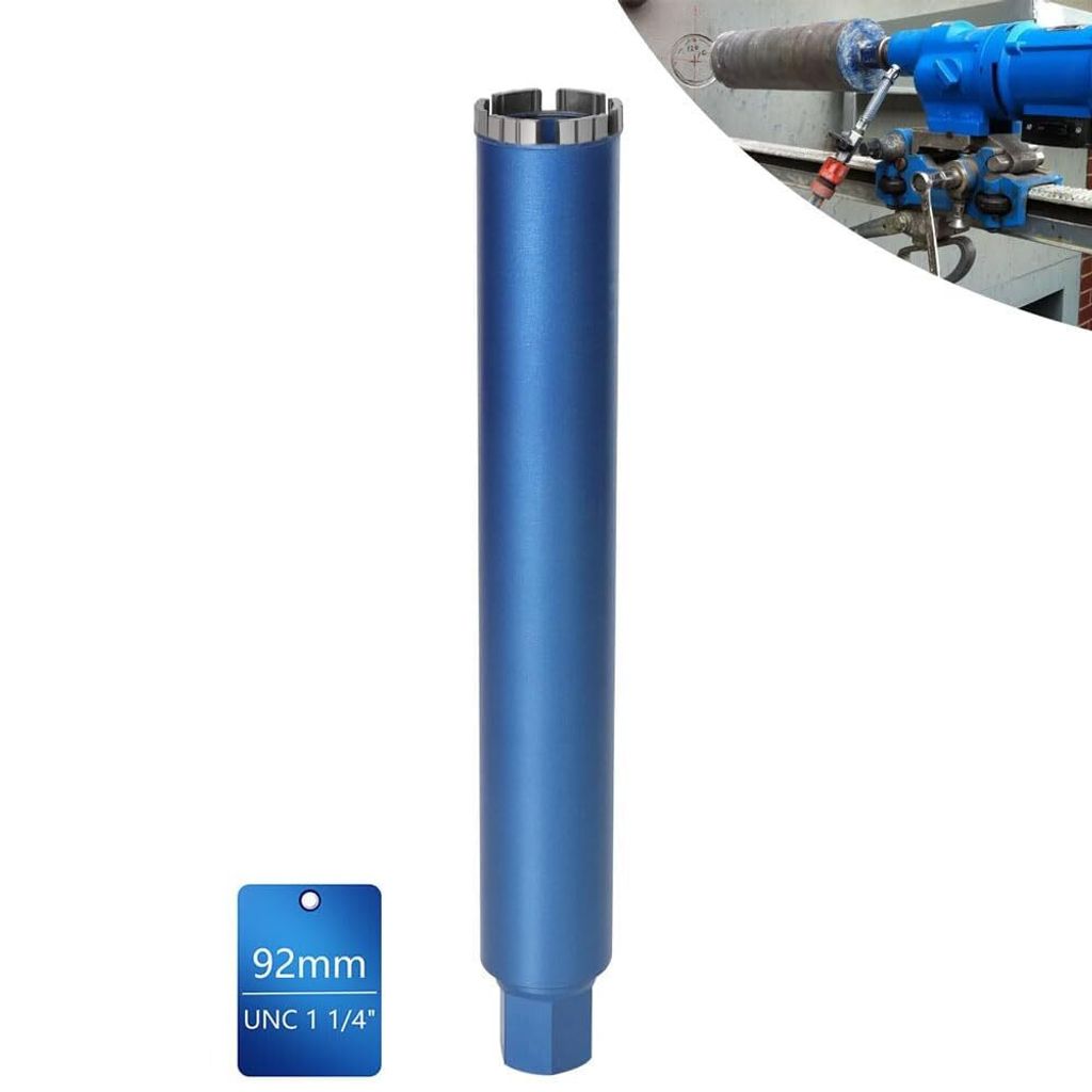 Turbo Diamantbohrkrone Kernbohrer für Kernbohrgerät, 1 1/4", Ø 92 mm, 460 mm, Dosenbohrer Diamant Bohrkrone Nassbohrkrone Trockenbohrkrone für ...