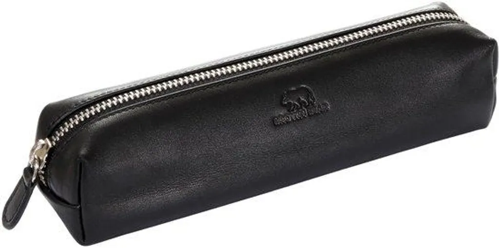 Étui stylos cuir noir avec zip de protection robuste et design pro
