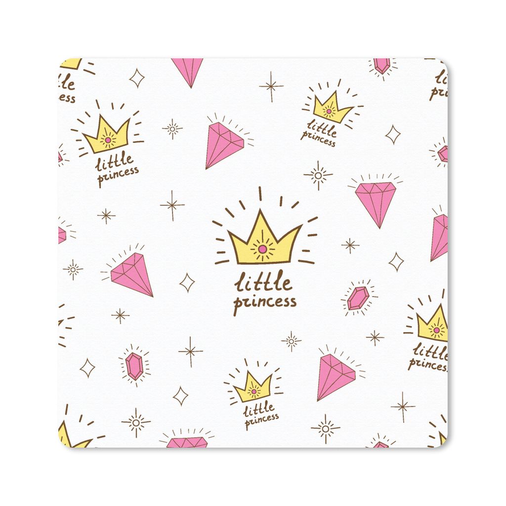 MuchoWow Mauspad Mousepad Prinzessin - Muster - Zitat - Krone 30x30 cm - Mousepads - Maus Mat - Pad - Mausunterlage - Gaming