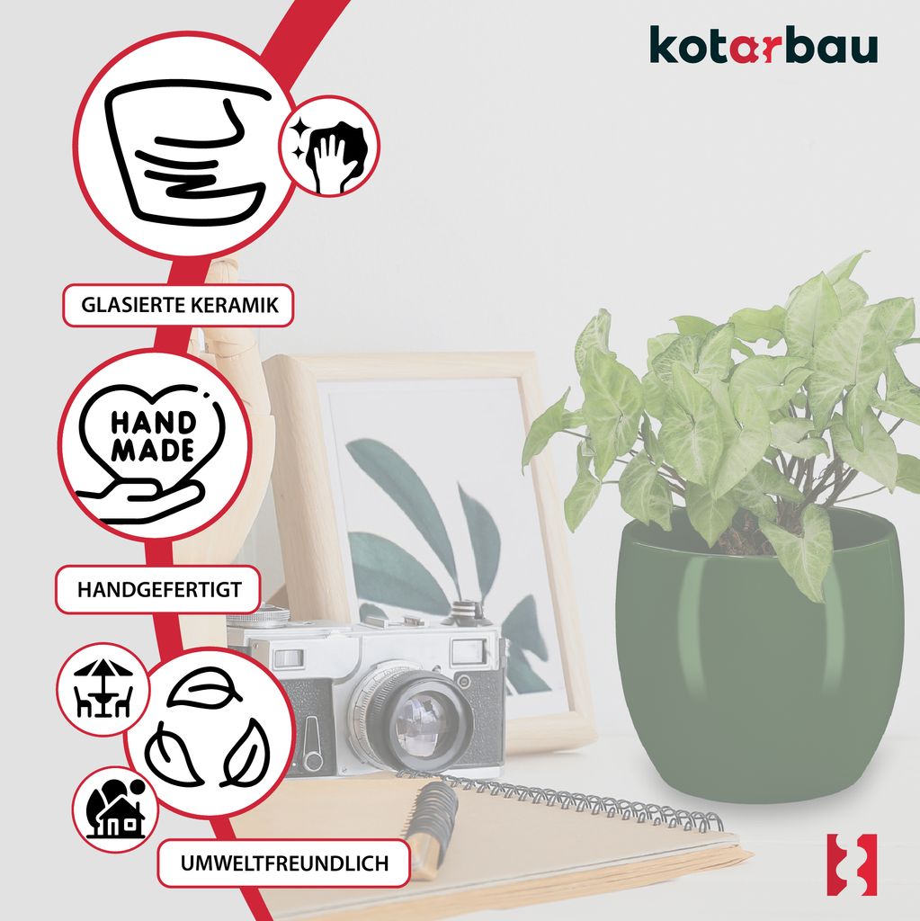 KOTARBAU® Sada 2 kvetináčov keramických okrúhlych ⌀ 10 cm Obrázok produktu 5