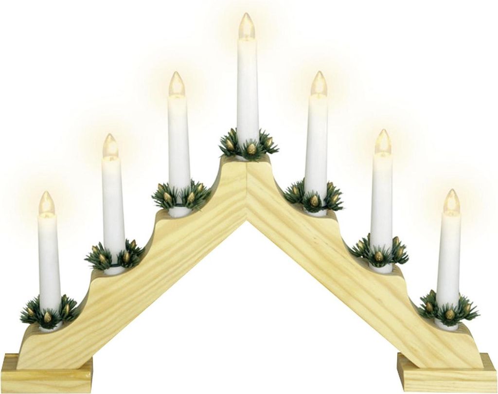 Elektrischer Adventskerzenhalter hellbraun 30x41x6 cm Produktbild 