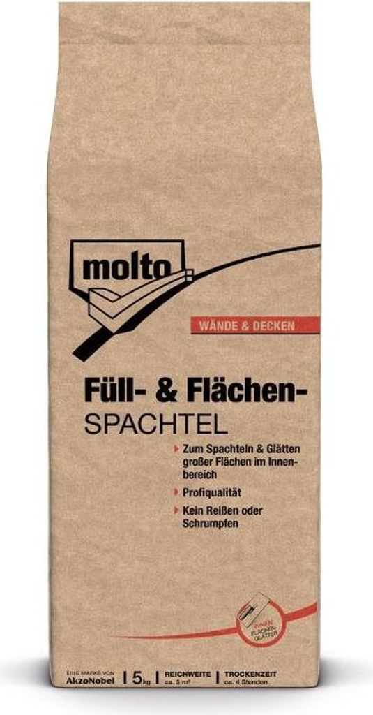 Molto Füll- und Flächenspachtel, Weiß, 5 kg, Paste Produktbild 