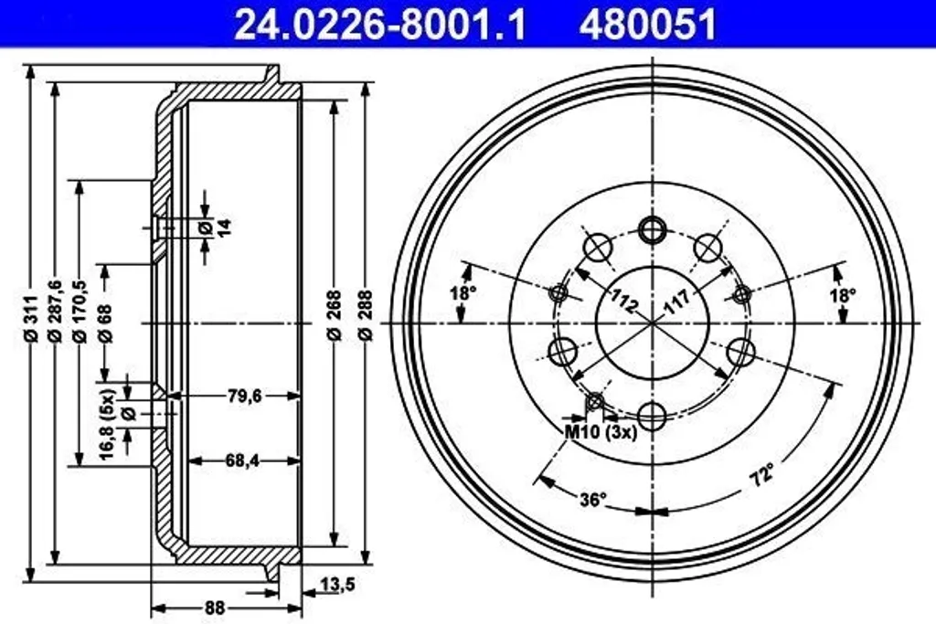Supprimer les Vibrations au Freinage sur VW T4 avec ce Tambour ATE OE