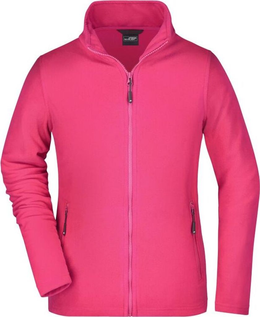 Klassische Fleece-Jacke mit Stehkragen pink, Gr. M