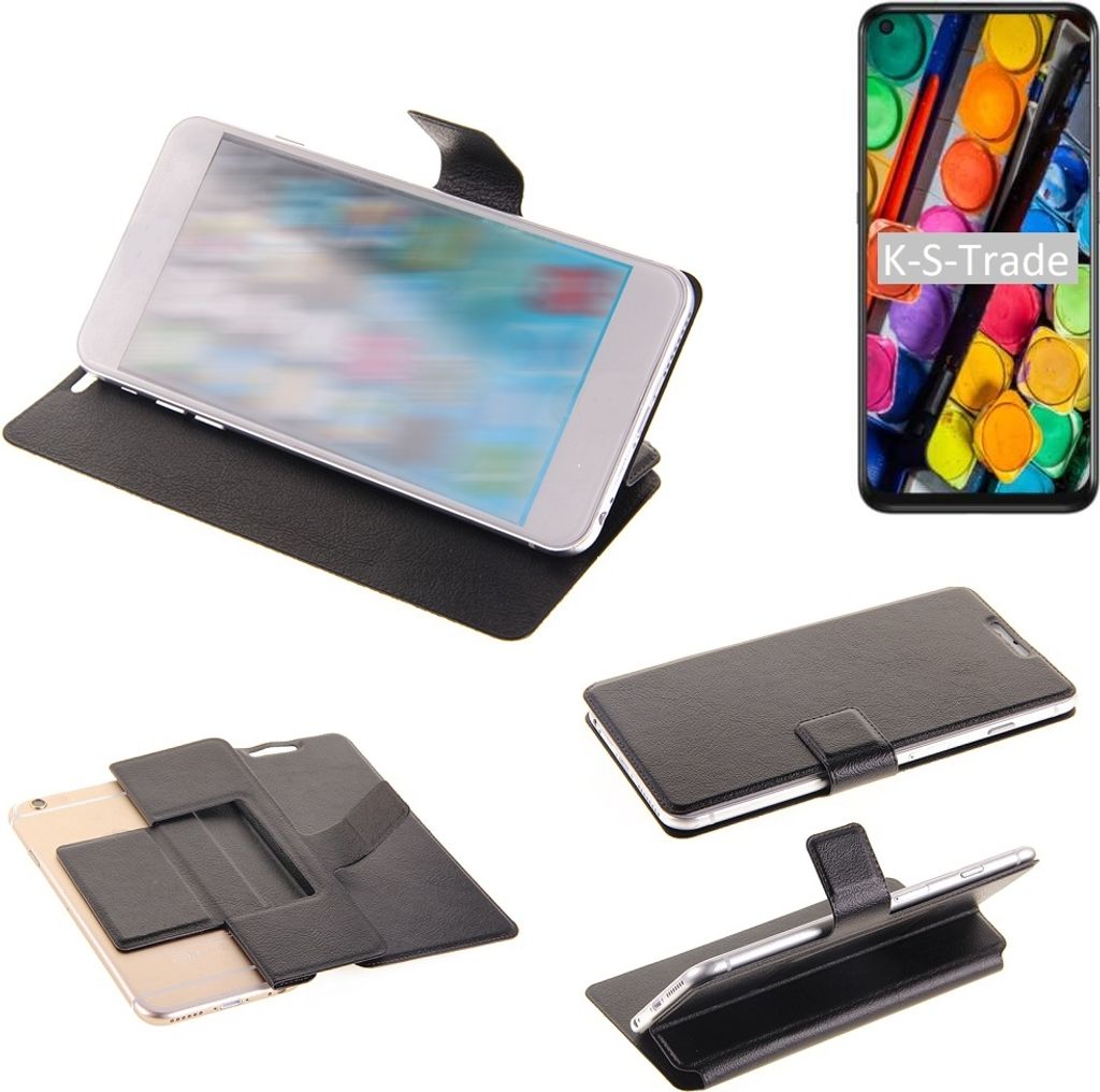K-S-Trade Schutzhülle kompatibel mit TCL PLEX Schutzhülle Flip Cover Klapphülle Wallet Case Slim Handyhülle bookstyle schwarz