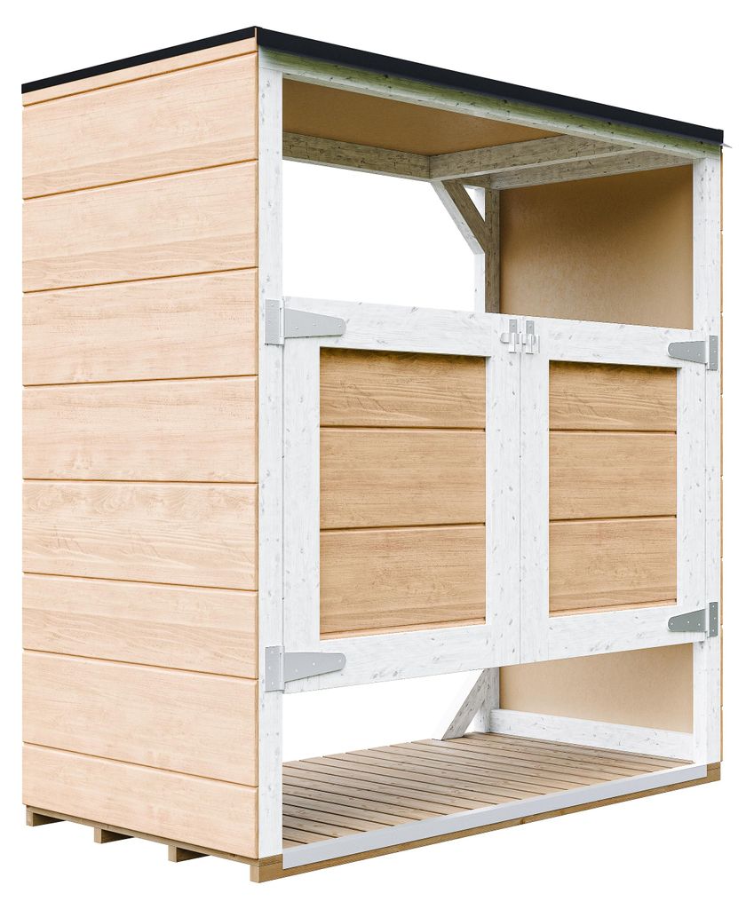 Mülltonnenbox 2er 240L Aus Wetterfest LP Smartside Holz, Mülltonnenverkleidung mit Türen, Garten Mülltonnenbox – Timbela M980A-HARVEST HONEY