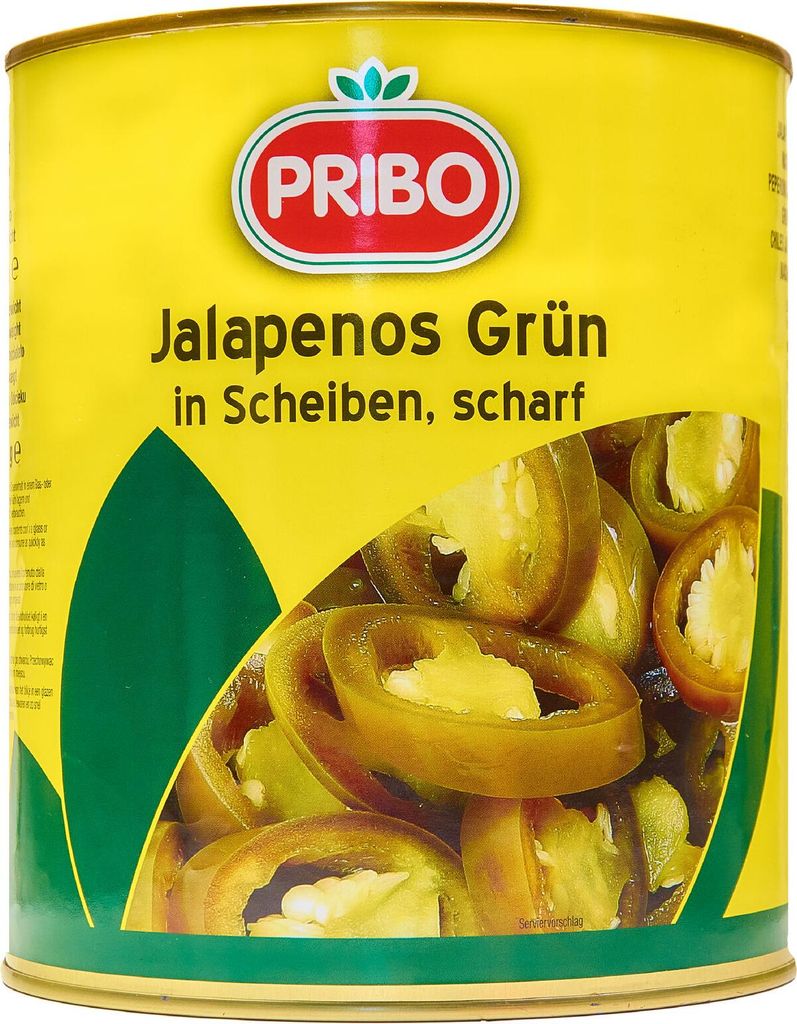 PRIBO GRÜNE JALAPENOS in Scheiben 1x 1700g feurig scharfe Produktbild 