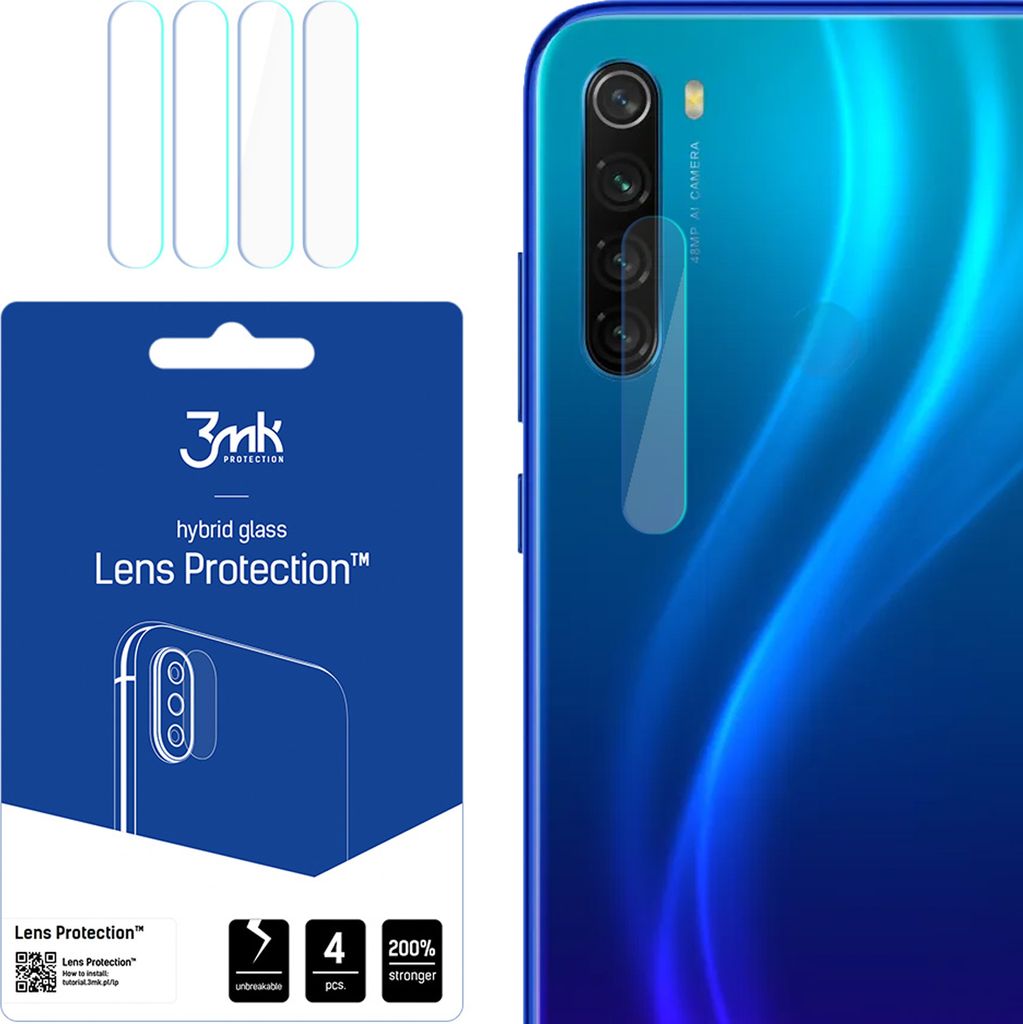 3mk Hybridglas Lens Protection für Xiaomi Redmi Note 8 2021 Kamera Objektiv Kameralinse 0,16mm 6H (4 Stück)