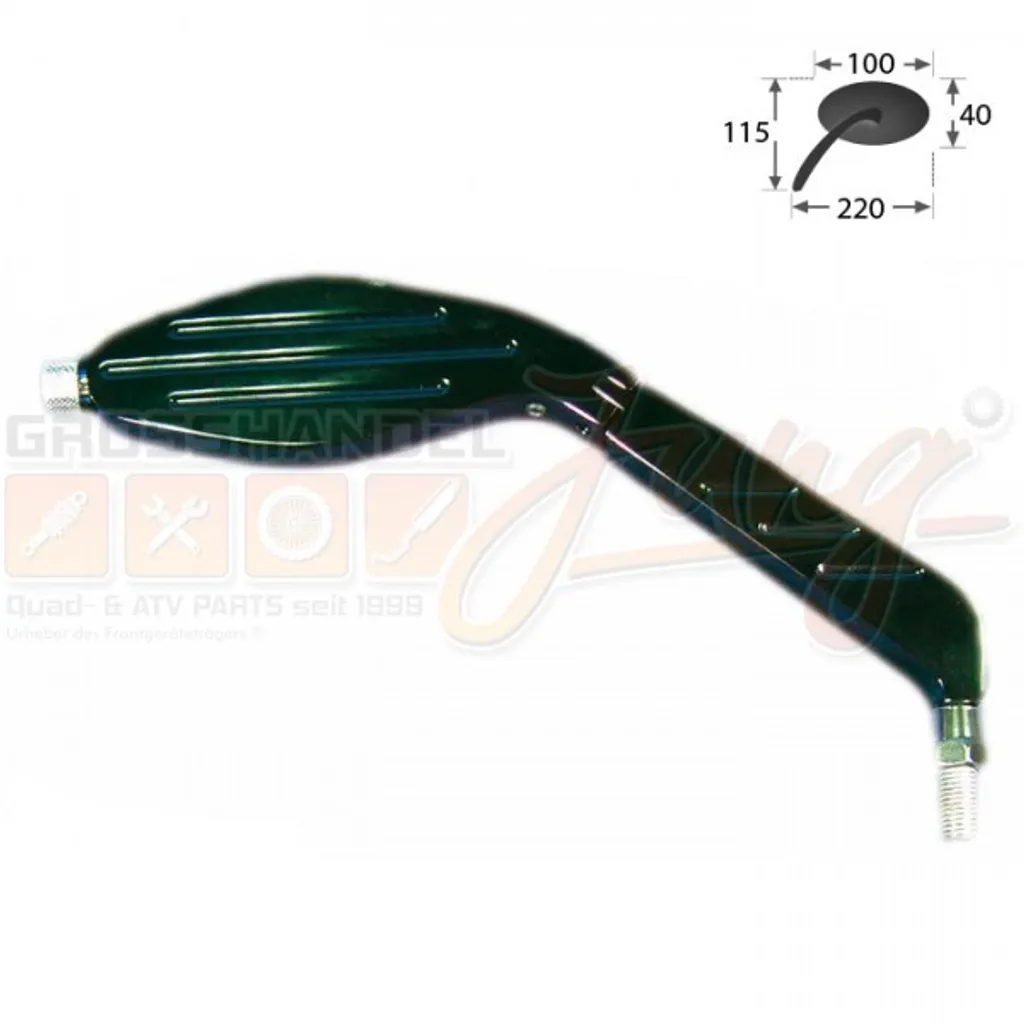 Rétroviseur Barber noir droit pour transformation moto Café Racer Bobber