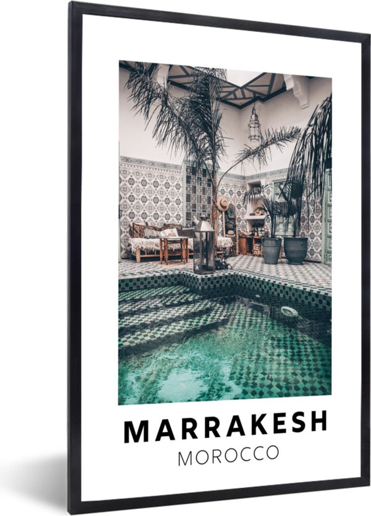 MuchoWow Gerahmtes Poster Marrakech - Marokko - Dekoration 60x90 cm - Poster mit Schwarzem Bilderrahmen Wandposter Rahmen Foto Bilder - Kunst