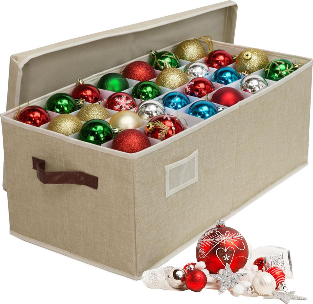 Scatola porta palline di Natale Relaxdays, 96 palline, A x Immagine del prodotto 