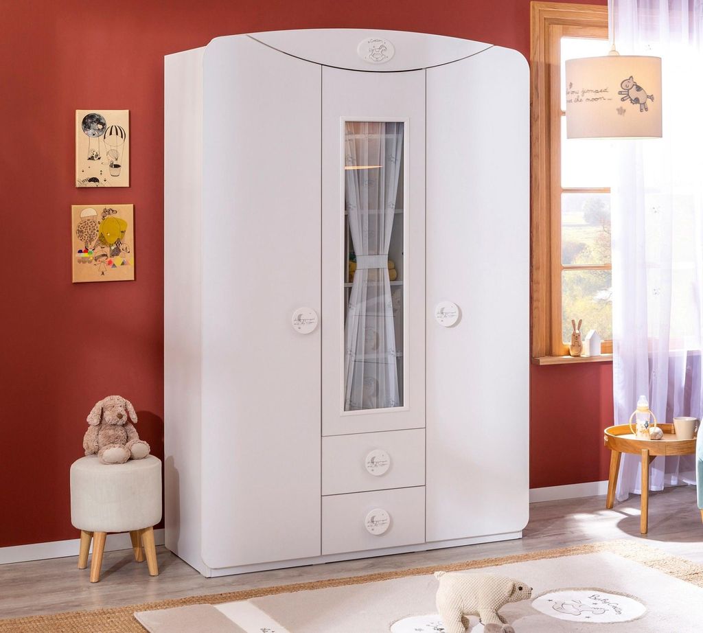 Cilek BABY Baumwolle Kleiderschrank mit Fenstertür