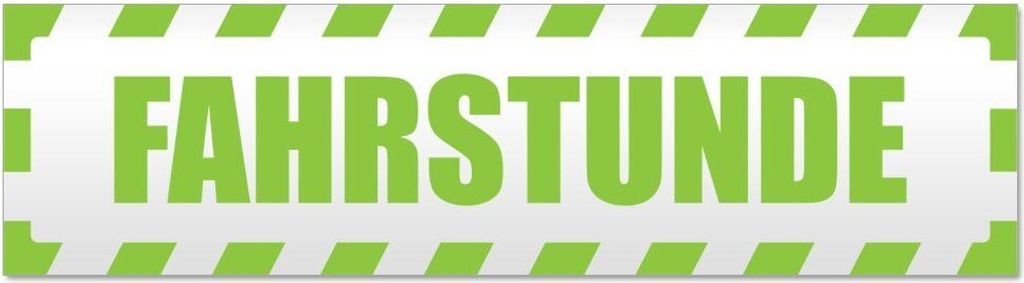 Kiwistar Fahrstunde gestreift Magnetschild Schild magnetisch - 60cm Lindgrün - Magnetfolie für Auto PKW Kfz