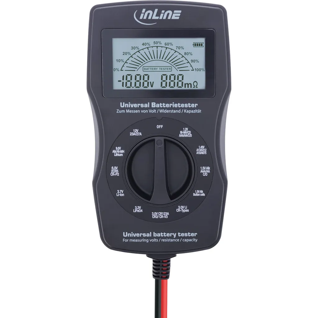 Testeur de piles LCD multifonctions InLine avec diagnostic instantané - 2