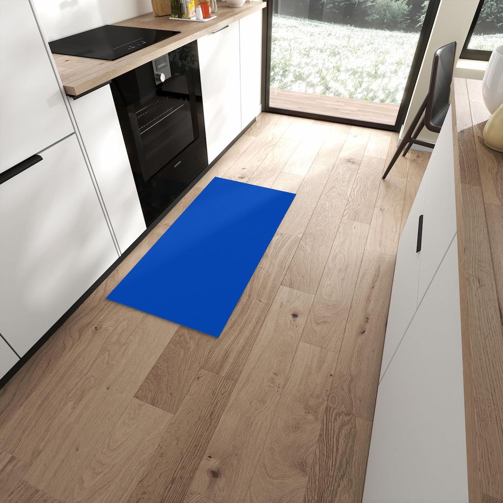 Küchenteppich 60x120cm rutschfest & abwischbar PVC Läufer - Dunkelblauer Hintergrund II