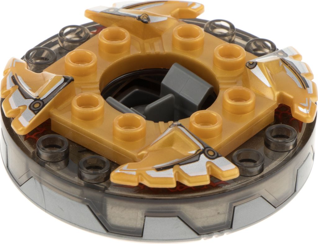 1x Lego Ninjago Spinner flach 6x6x1 schwarz gold Krone Produktbild 