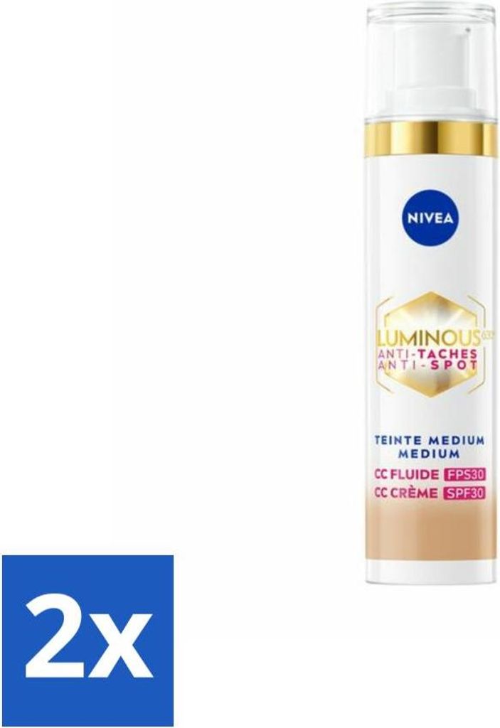 NIVEA – Cellular LUMINOUS 630 CC Cream Medium – Getönte Tagescreme – Gegen Pigmentflecken – LSF 30 – 40 ml - Vorteilspack - 2 Stücke