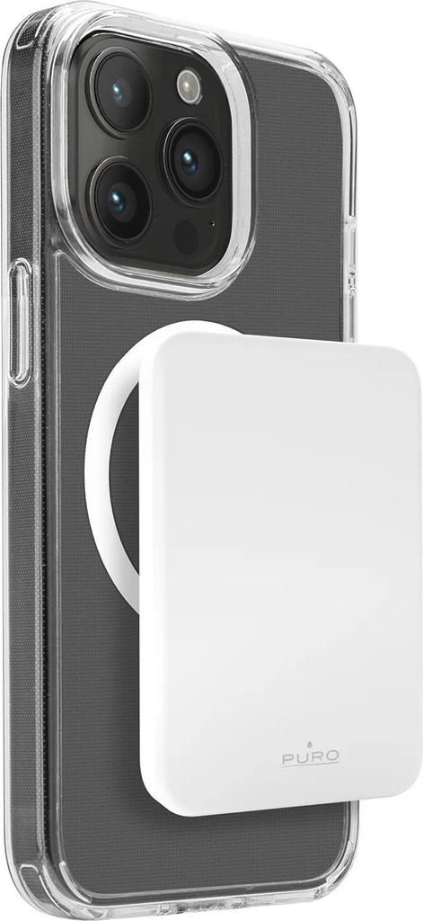 Puro Mini Power Mag Power Bank 4200mAh MagSafe Wireless 15W schnelles Aufladen Weiß
