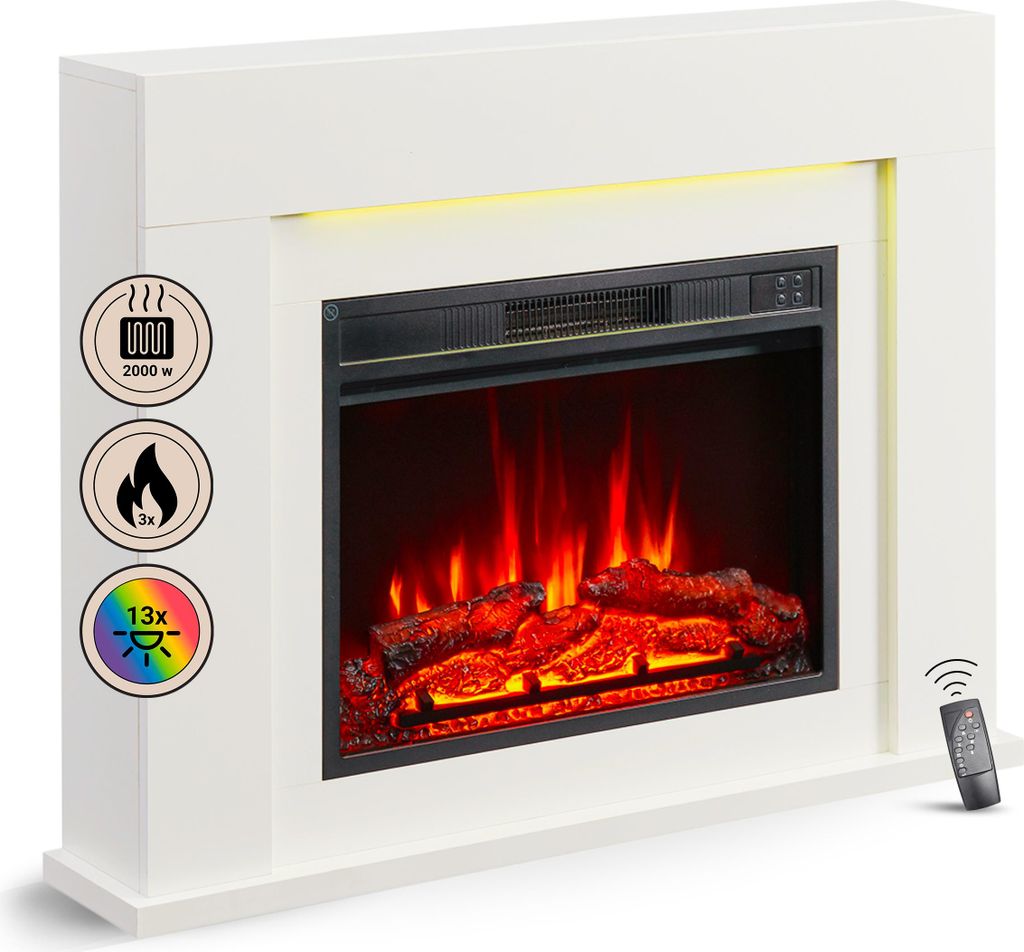 Elektrický krb BALDERIA Finn Design - Stojací krb - Biely Obrázok produktu 