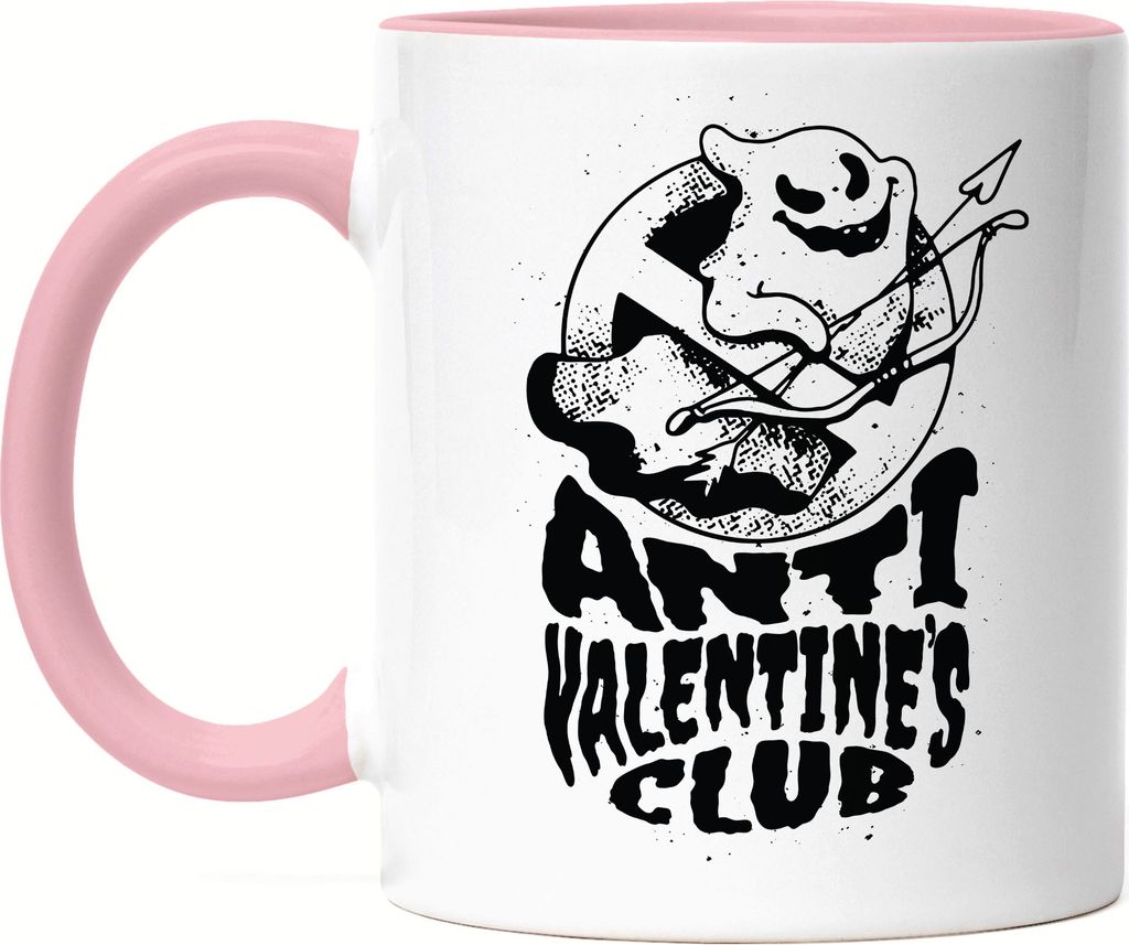 Anti Valentine's Club Tasse Rosa Valentinstag Liebe Beziehung Liebesbeweis Liebling Verliebt Liebespaar 14. Februar