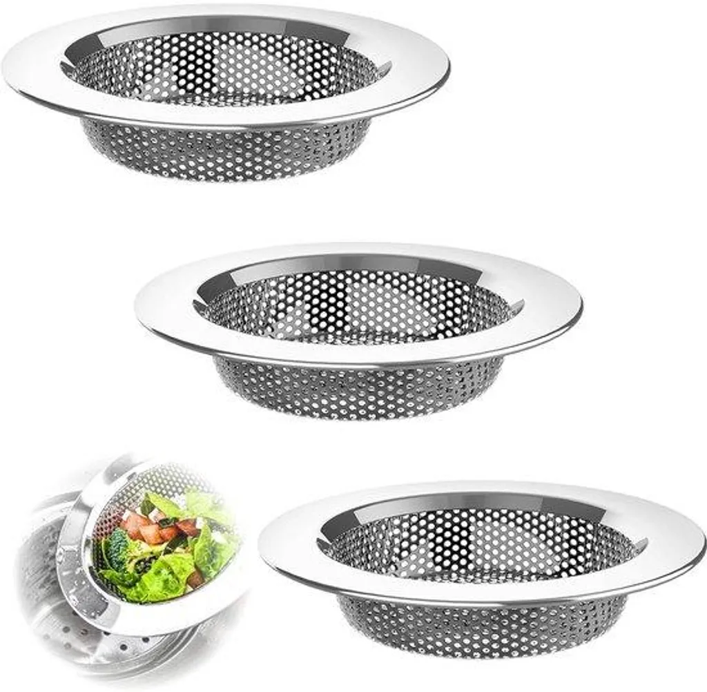 Grille d'évacuation en acier inoxydable - Lot de 3 pièces pour douche