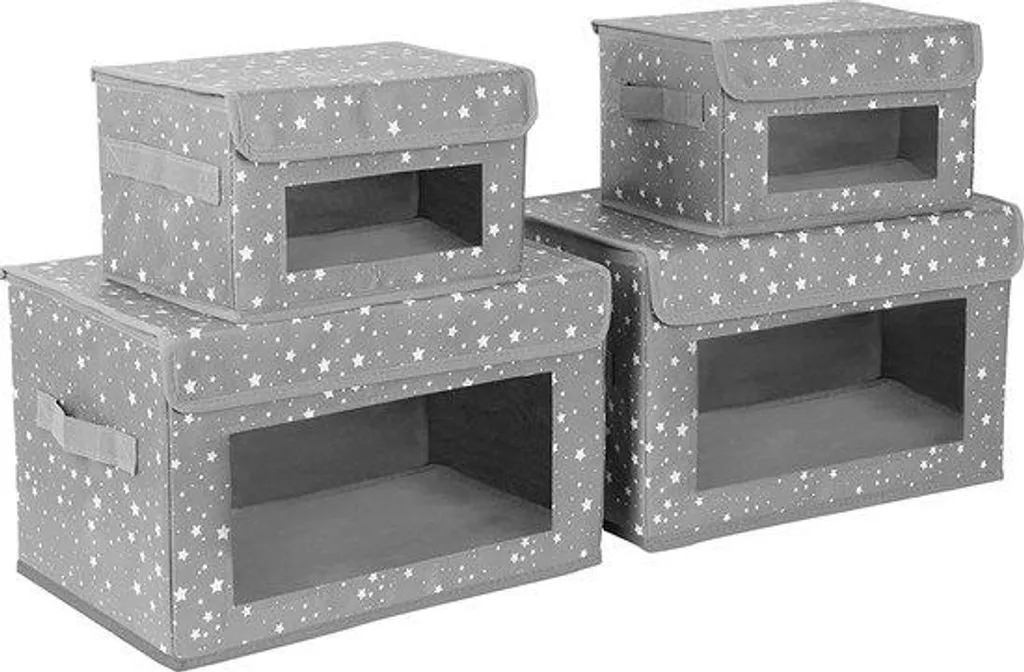 Boîte de rangement avec couvercle et poignées renforcées - Design pliable
