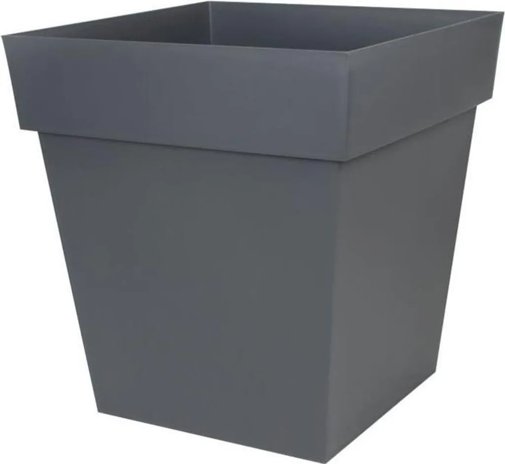 Vaso da fiori Carré, 50 cm, EDA Toscane, 87 L, 49,5 x 49,5 x H.52,5 cm, grigio antracite