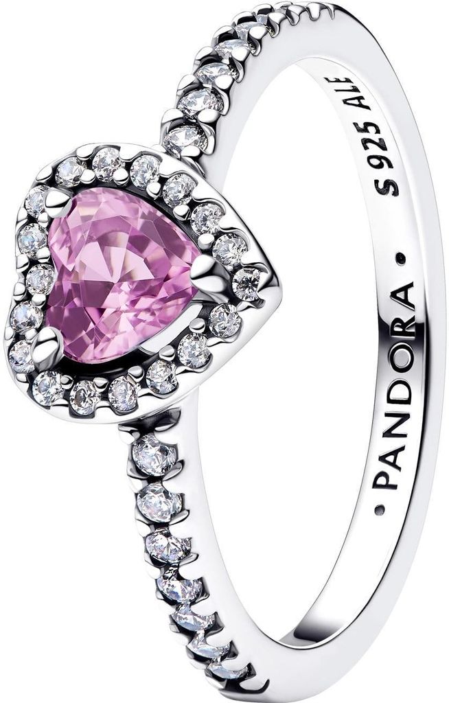 Pandora Elevated Light Purple Heart Ring 198421C12 Damenring, Ringgröße:52 / 6