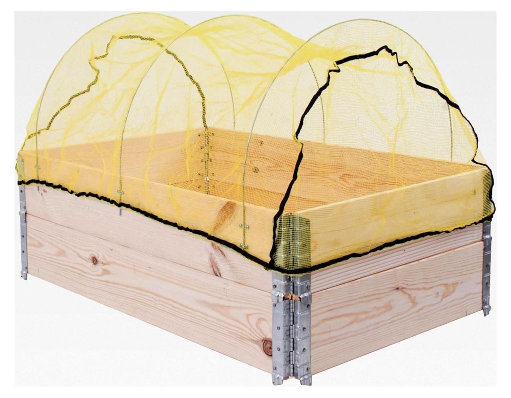 Vogelschutznetz für Hochbeete 120x80 cm mit 3 Hochbeetbögen aus stabilem Stahl und 1 Schutznetz aus Polyethylen, UV-beständig und witterungsresi...