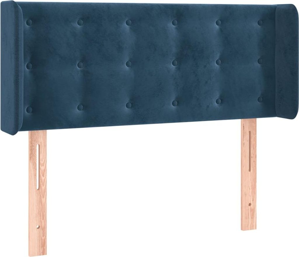 vidaXL Kopfteil mit Ohren Dunkelblau 83x16x78/88 cm Samt