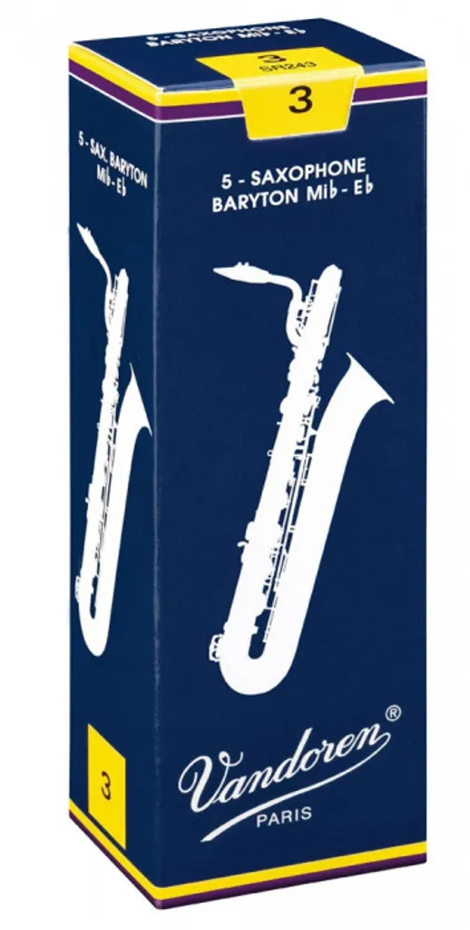 Anches de Saxophone Baryton Vandoren Traditionnelles en Force 2,0 Bleu
