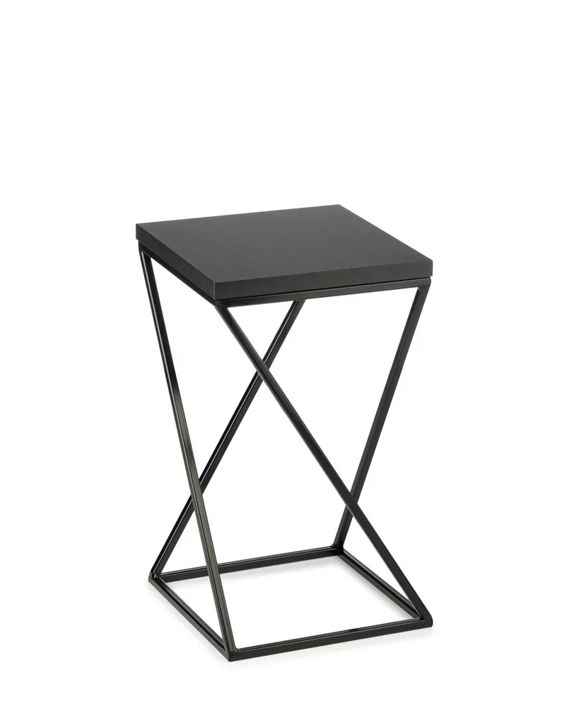 Support de plante 40 cm pour salon et balcon - Déco Loft noire moderne