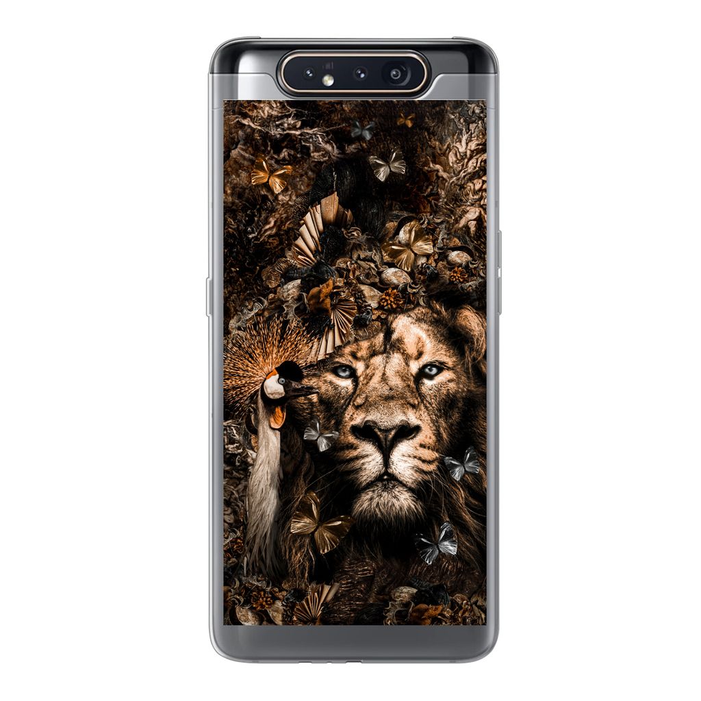 MuchoWow Handyhülle Schutzhülle Hülle für Samsung Galaxy A80 Tiere - Collage - Schmetterling Silikon Softcase Handy Hülle - Schutzdeckel