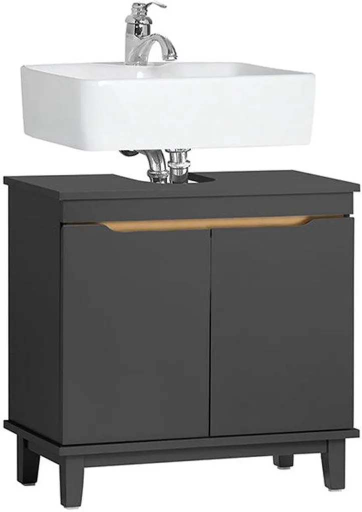 Meuble bas Rootz pour sous lavabo 60x59x30 cm avec pieds en pin massif