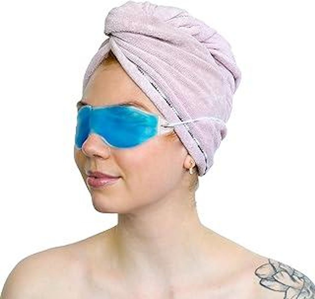 TRIXES Gel Augenmaske zum Entspannen Kältetherapie Wärmetherapie Wellnessmaske