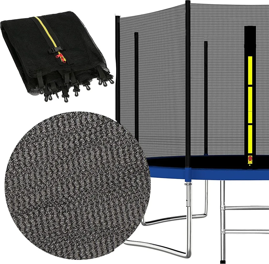 Filet de sécurité pour trampoline anti-chute avec mousquetons de fixation