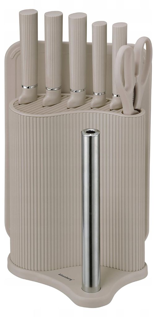 Klausberg Messerset im Ständer mit Schneidebrett und Handtuchhalter 63937