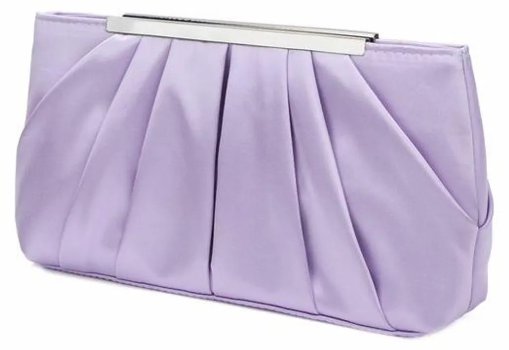 Sac à main pochette de soirée argentée en satin plissé chic pour femme