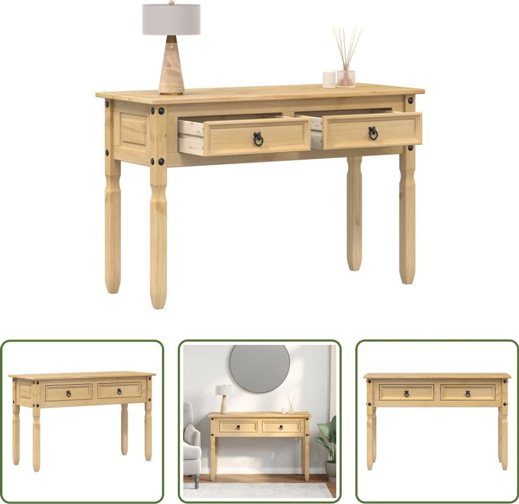 The Living Store Konsolentisch Corona 115x46x73 cm Massivholz Kiefer